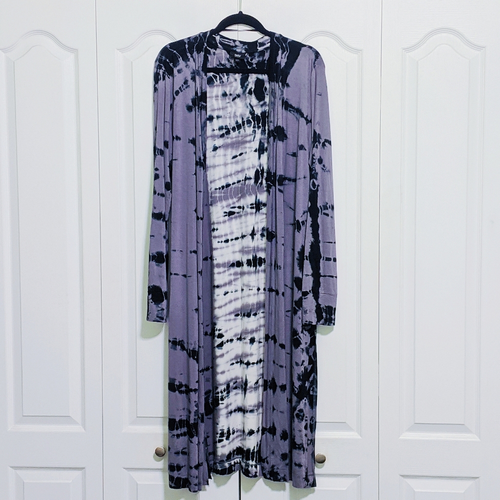 Target Purple and Black Tie-Dye Long Jacket